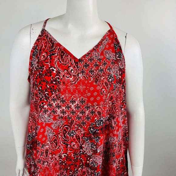 New Maurices Womans Sz 1X Plus Red Paisley Halter Midi Dress NWT - Picture 5 of 10